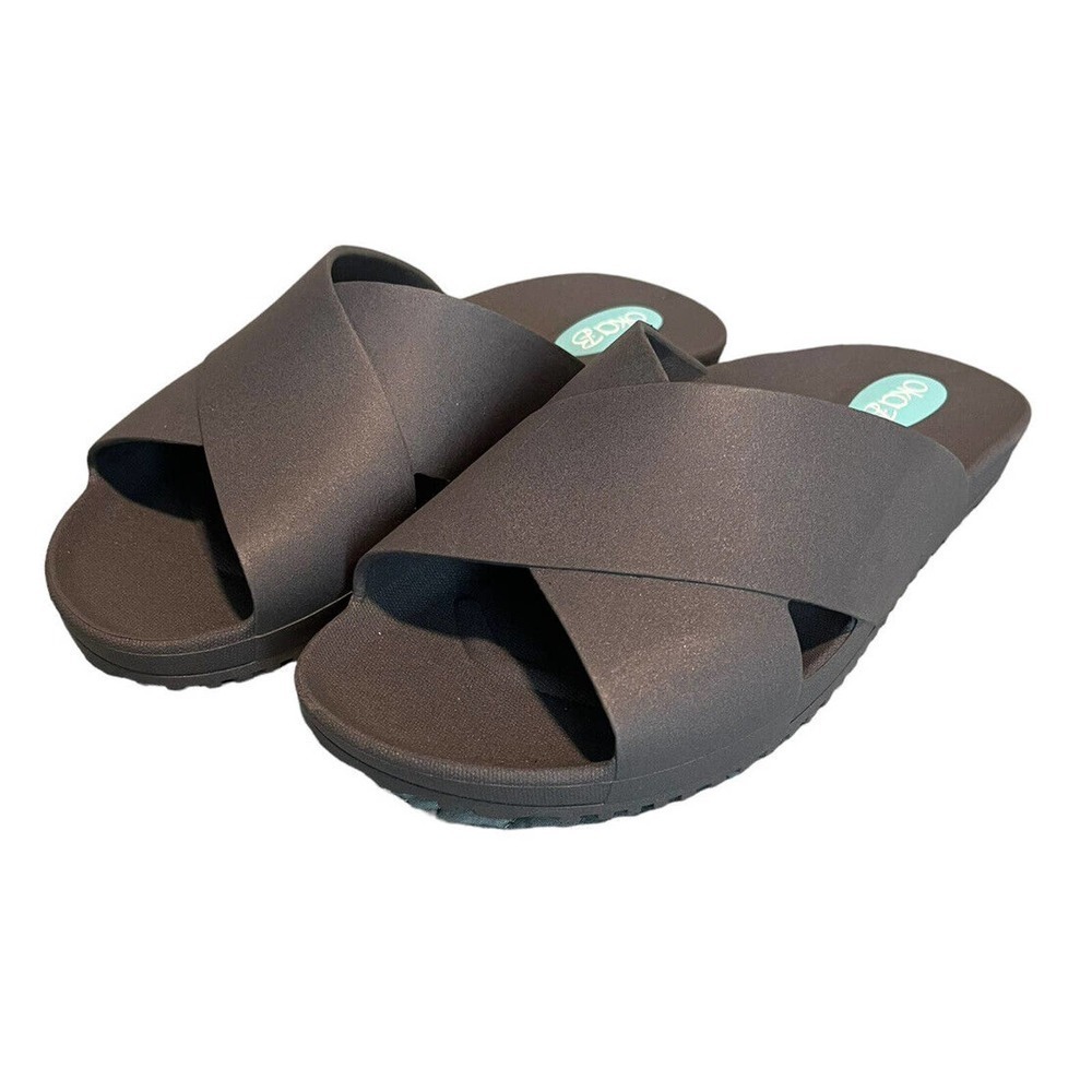 Women's Brown Slide Sandals
